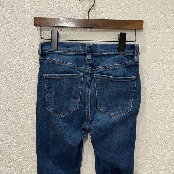 Vintage Free People Frayed Crop Skinny Jeans Distressed Denim Frayed Hem Size 27 - Picture 8 of 10